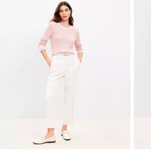 NWT LOFT Pleated Tapered Pants in Crepe, 4